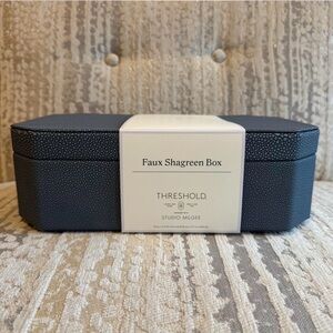 Threshold Faux Shagreen Jewelry Box - Navy Blue